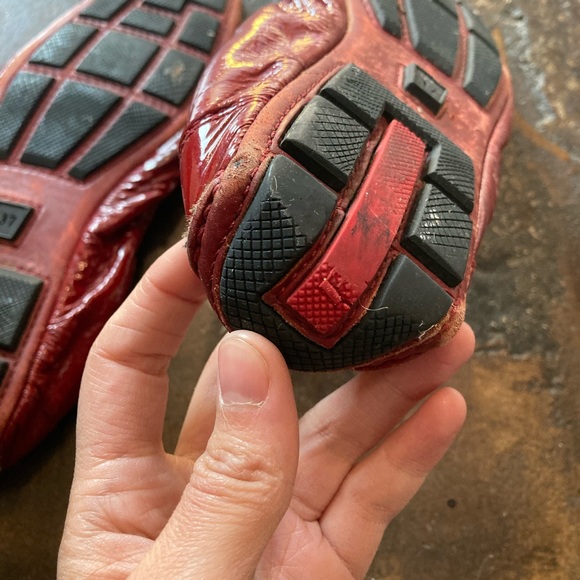 Prada Buffalo Dance Lux Ballet Flats Slip on Red& Black Size EU 37 (US 6.5) - Picture 3 of 5